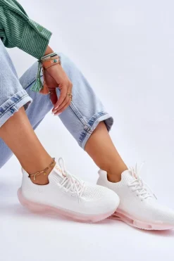 GOE Buty Sportowe Na Platformie|Sneakersy Damskie*Damskie Wsuwane Skarpetkowe Buty JJ2N4079 Białe