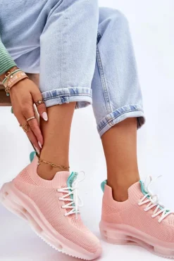 Sale GOE Damskie Wsuwane Skarpetkowe Buty JJ2N4081 Jasnoróżowe