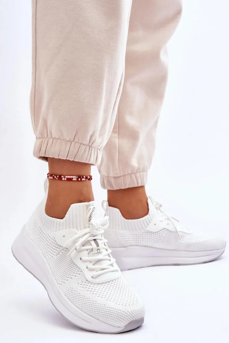 Cross Jeans Buty Sportowe Na Platformie|Sneakersy Damskie*Damskie Wsuwane Sneakersy LL2R4031C Białe Biały