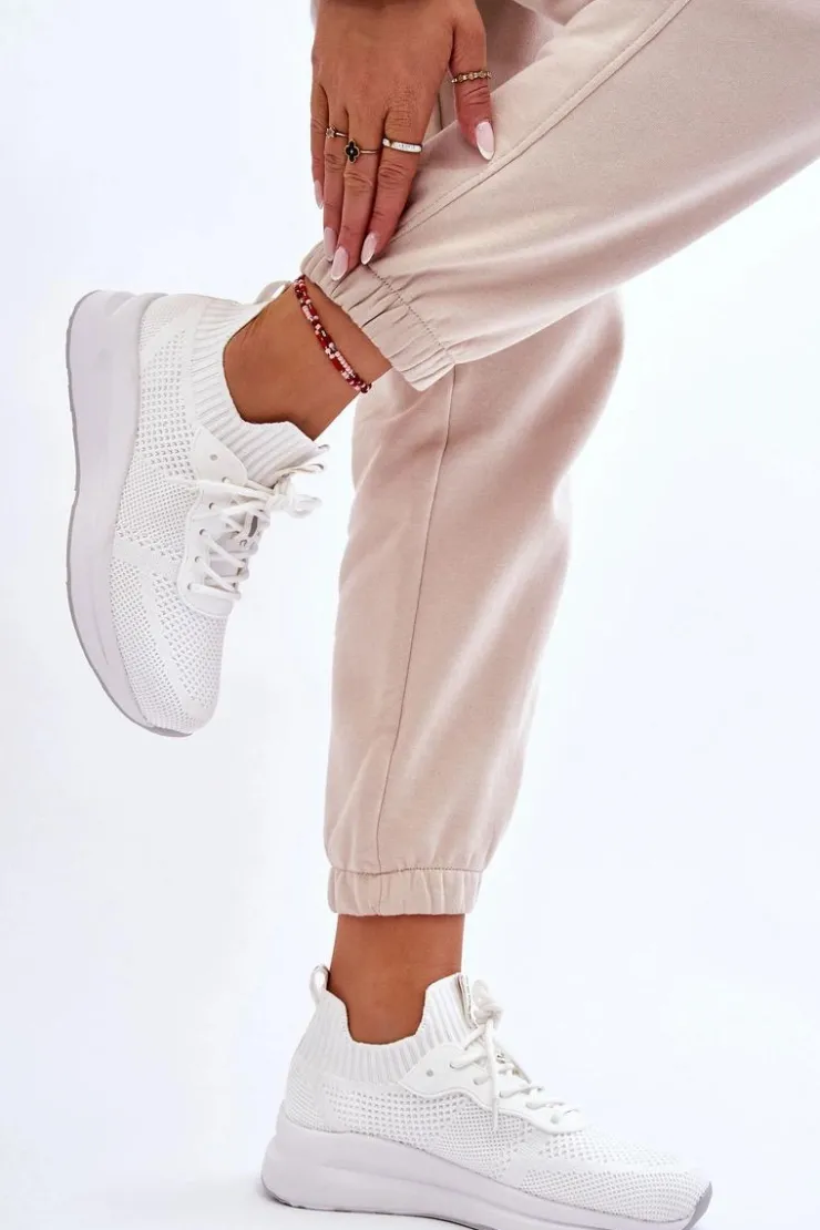 Cross Jeans Buty Sportowe Na Platformie|Sneakersy Damskie*Damskie Wsuwane Sneakersy LL2R4031C Białe Biały