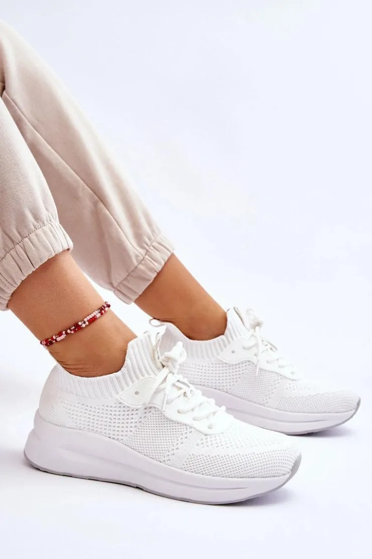 Cross Jeans Buty Sportowe Na Platformie|Sneakersy Damskie*Damskie Wsuwane Sneakersy LL2R4031C Białe Biały