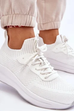 Cross Jeans Buty Sportowe Na Platformie|Sneakersy Damskie*Damskie Wsuwane Sneakersy LL2R4031C Białe Biały