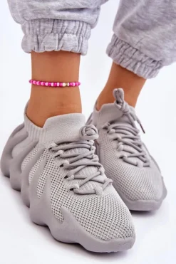 Boto Sneakersy Damskie*Damskie Wsuwane Sneakersy Szare Myles
