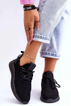 Big Star Shoes Buty Sportowe Na Platformie|Buty Sportowe Big Star*Damskie Wsuwane Sneakersy Big Star LL274711 Czarne