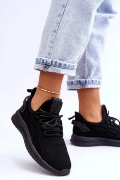 Big Star Shoes Buty Sportowe Na Platformie|Buty Sportowe Big Star*Damskie Wsuwane Sneakersy Big Star LL274711 Czarne