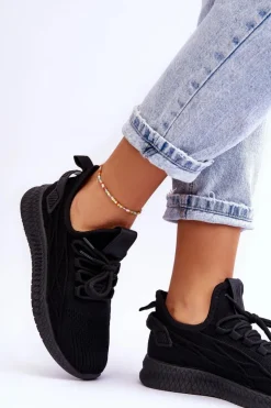 Big Star Shoes Buty Sportowe Na Platformie|Buty Sportowe Big Star*Damskie Wsuwane Sneakersy Big Star LL274711 Czarne