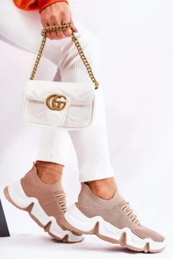 Discount Boto Damskie Wsuwane Sneakersy Beżowe Dayen