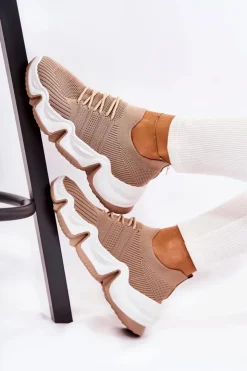 Discount Boto Damskie Wsuwane Sneakersy Beżowe Dayen