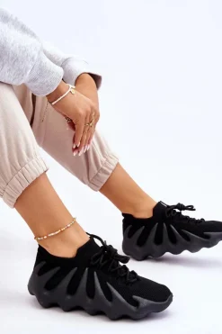 Online Boto Damskie Wsuwane Sneakersy Czarne Myles