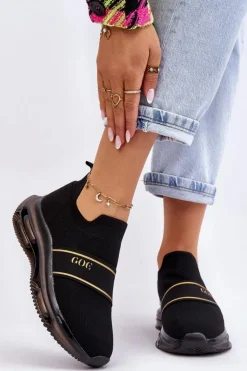 GOE Buty Sportowe Na Platformie|Sneakersy Damskie*Damskie Wsuwane Sportowe Buty LL2N4032 Czarne