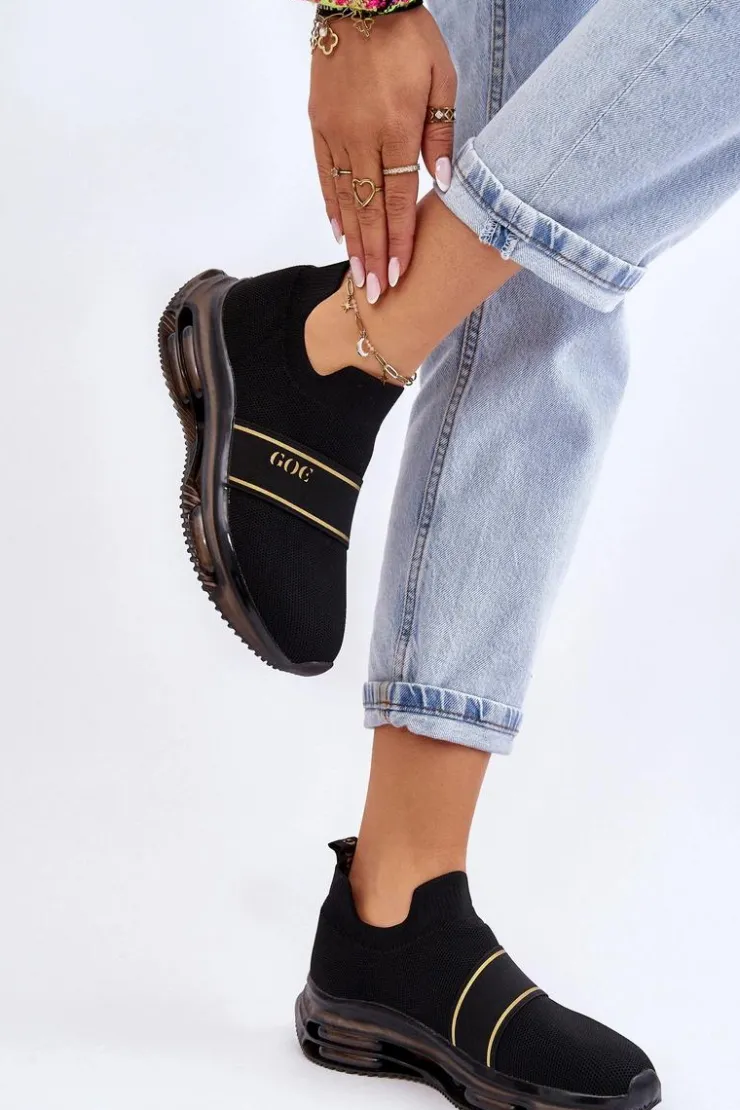 GOE Buty Sportowe Na Platformie|Sneakersy Damskie*Damskie Wsuwane Sportowe Buty LL2N4032 Czarne