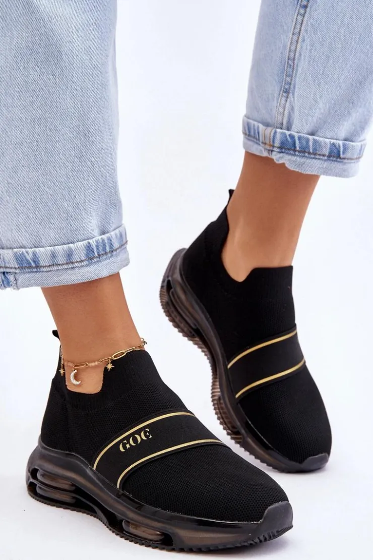 GOE Buty Sportowe Na Platformie|Sneakersy Damskie*Damskie Wsuwane Sportowe Buty LL2N4032 Czarne