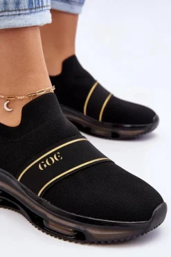 GOE Buty Sportowe Na Platformie|Sneakersy Damskie*Damskie Wsuwane Sportowe Buty LL2N4032 Czarne