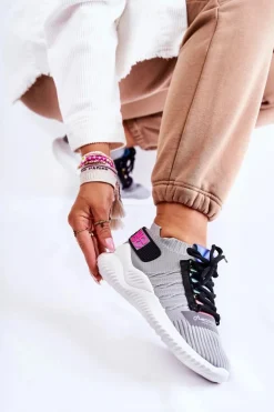 Damskie Boto Damskie Wsuwane Sportowe Buty Sneakersy Szare Klayra
