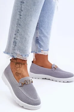 Boto Trampki Damskie Slip-On|Trampki Damskie Niskie*Damskie Wsuwane Tenisówki Slip-On Z Ozdobą Szare Alena