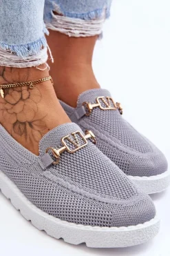 Boto Trampki Damskie Slip-On|Trampki Damskie Niskie*Damskie Wsuwane Tenisówki Slip-On Z Ozdobą Szare Alena