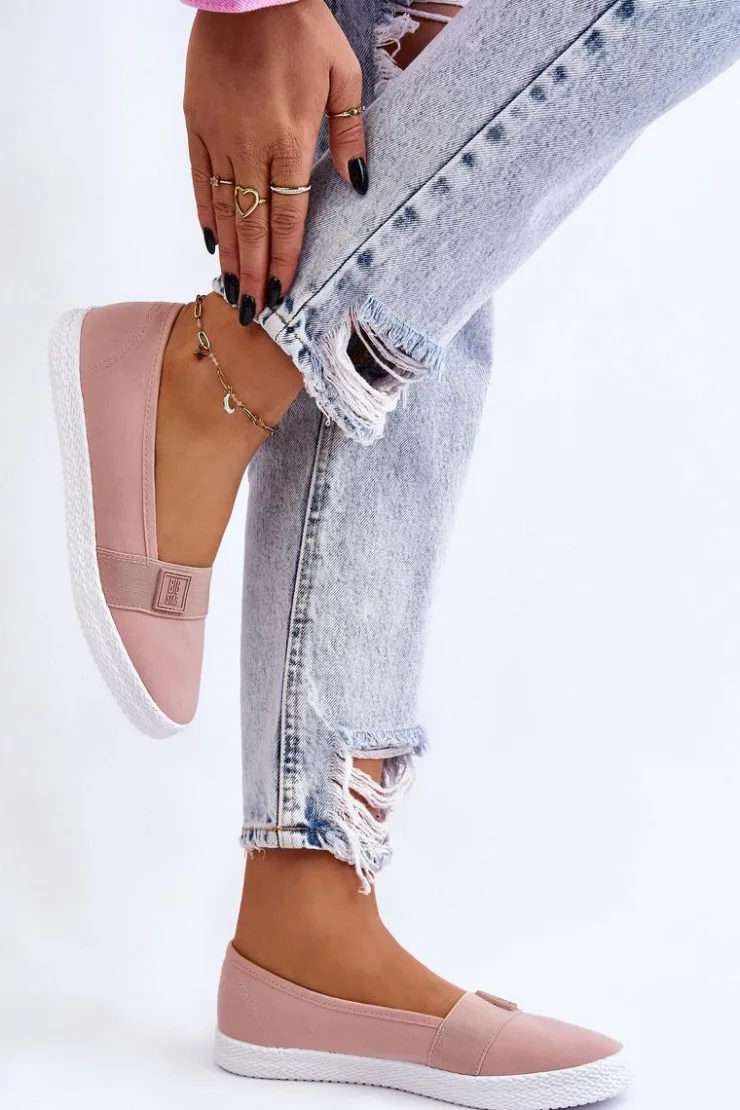 Damskie Big Star Shoes Damskie Wsuwane Tenisówki Big Star LL274202 Nude