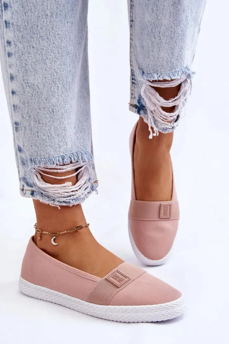 Damskie Big Star Shoes Damskie Wsuwane Tenisówki Big Star LL274202 Nude