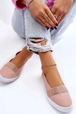 Damskie Big Star Shoes Damskie Wsuwane Tenisówki Big Star LL274202 Nude