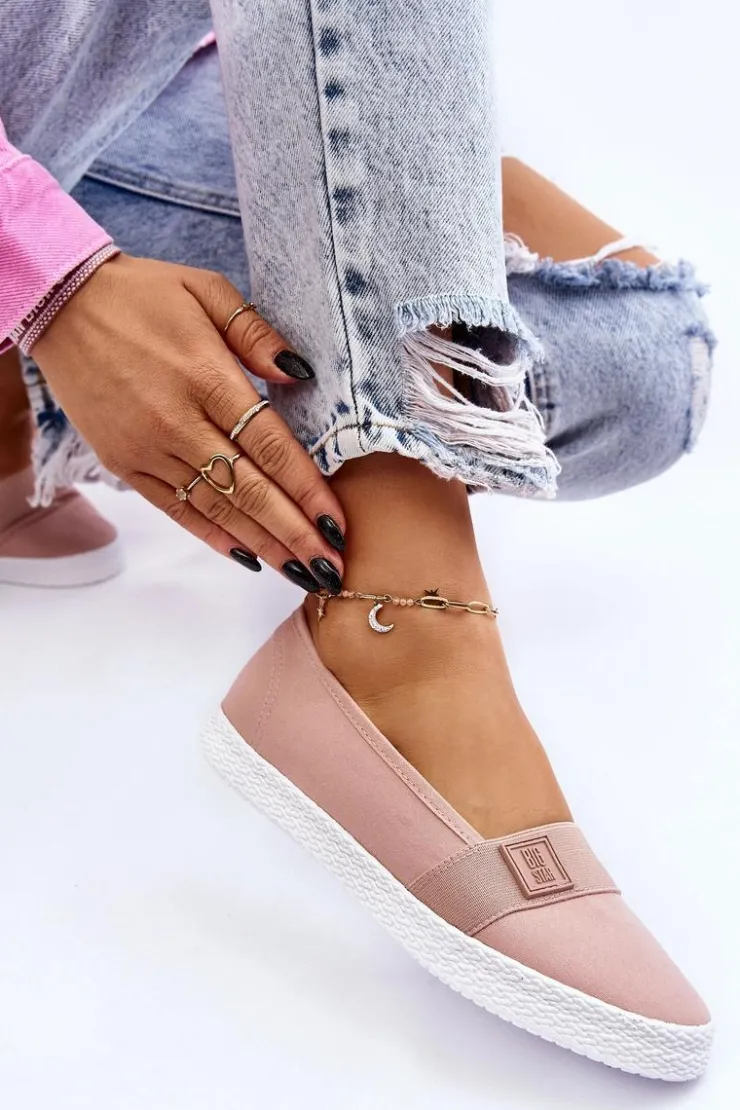 Damskie Big Star Shoes Damskie Wsuwane Tenisówki Big Star LL274202 Nude