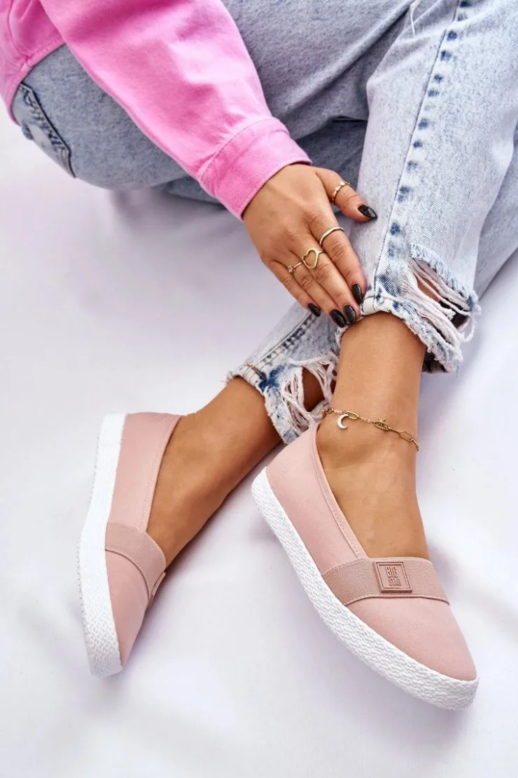 Damskie Big Star Shoes Damskie Wsuwane Tenisówki Big Star LL274202 Nude