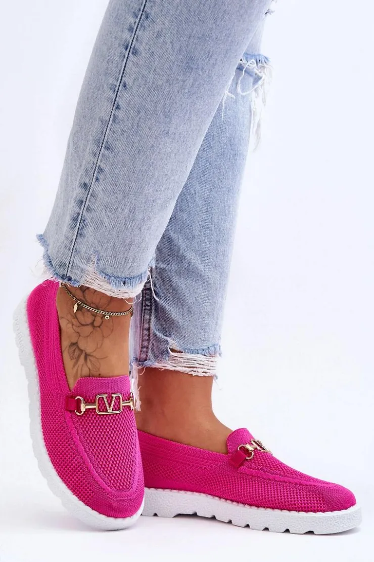Damskie Boto Damskie Wsuwane Tenisówki Slip-On Z Ozdobą Fuksja Alena