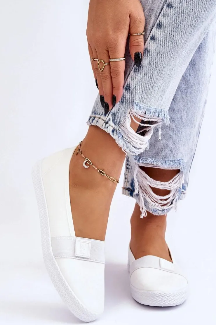 Hot Big Star Shoes Damskie Wsuwane Tenisówki Big Star LL274201 Białe