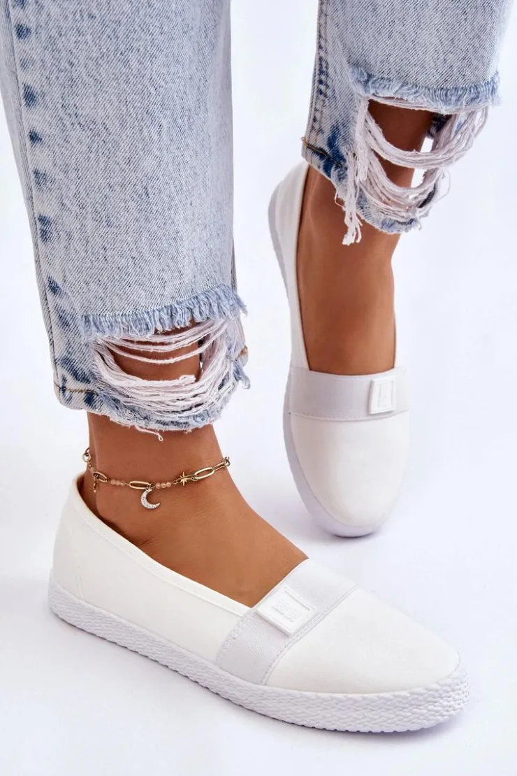 Hot Big Star Shoes Damskie Wsuwane Tenisówki Big Star LL274201 Białe