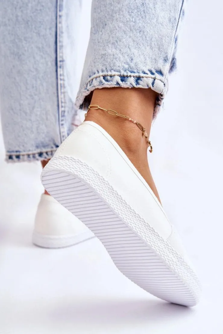 Hot Big Star Shoes Damskie Wsuwane Tenisówki Big Star LL274201 Białe