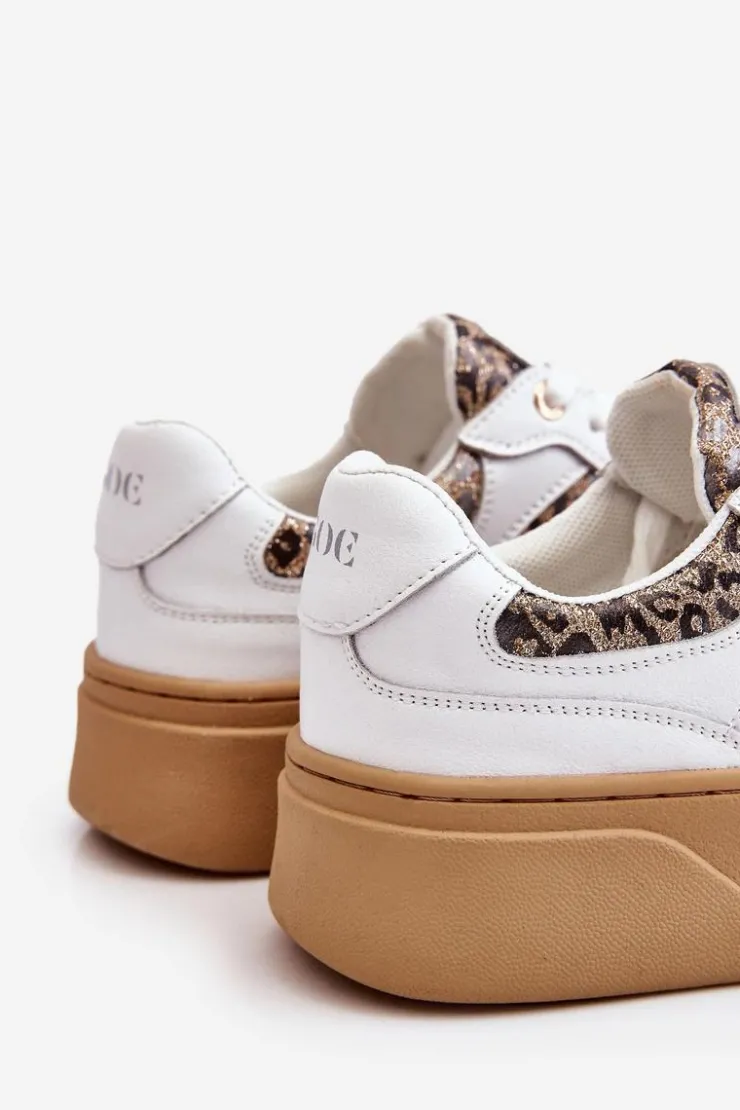 Discount GOE Damskie Wygodne Buty Sportowe LL2N4052 Biało-Beżowe