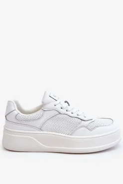 New GOE Damskie Wygodne Buty Sportowe LL2N4054 Biało-Beżowe