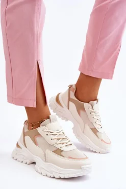 Damskie Boto Damskie Wygodne Buty Sportowe Beżowe Alen