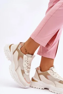 Damskie Boto Damskie Wygodne Buty Sportowe Beżowe Alen