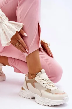 Damskie Boto Damskie Wygodne Buty Sportowe Beżowe Alen