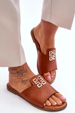 Boto Klapki Damskie Klasyczne*Damskie Wygodne Modne Klapki Z Ozdobą Camel Ayanna