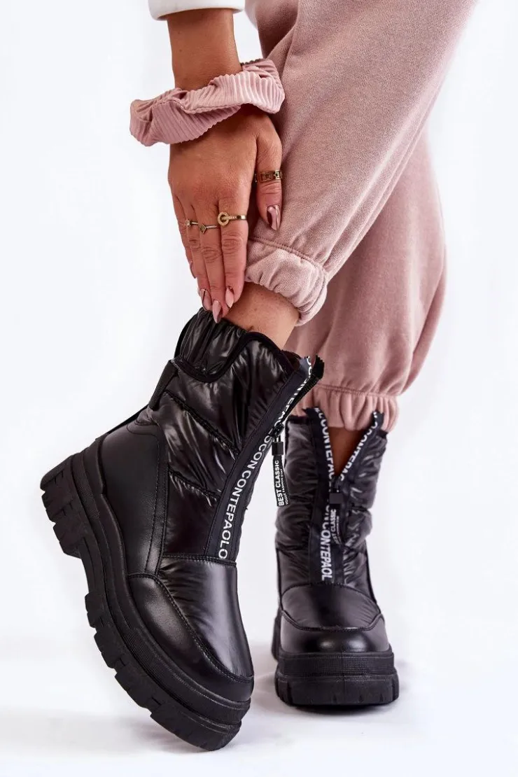 Damskie Buty damskie Vinceza Damskie Wygodne Śniegowce Czarne Elodia