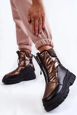 Buty damskie Vinceza Śniegowce Damskie*Damskie Wygodne Śniegowce Brązowo-Czarne Elodia
