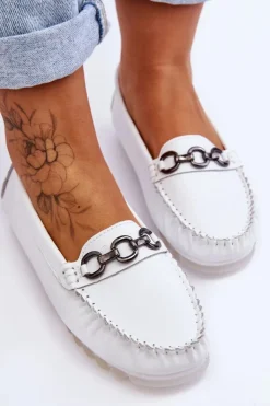 Buty damskie Vinceza Damskie Wygodne Skórzane Mokasyny Białe Miguel