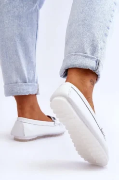 Buty damskie Vinceza Damskie Wygodne Skórzane Mokasyny Białe Miguel