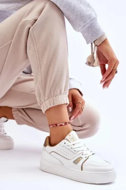 Sale Evento Damskie Wygodne Skórzane Sneakersy Białe Bowen