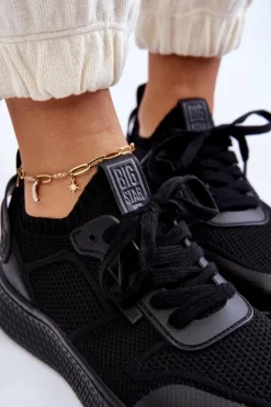 Damskie Big Star Shoes Damskie Wygodne Sneakersy Memory Foam System Big Star LL274414 Czarne