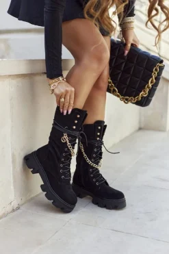 Boto Kozaki Płaskie|Kozaki Zamszowe*Damskie Wysokie Botki Kozaki Czarne Villes