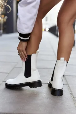 Damskie Damskie buty S.Barski Damskie Wysokie Botki Sztyblety Białe Nemoreva