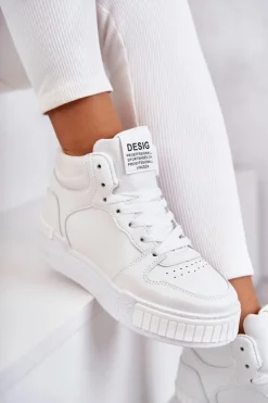 Outlet Buty damskie Vinceza Damskie Wysokie Buty Sportowe Białe Trisa