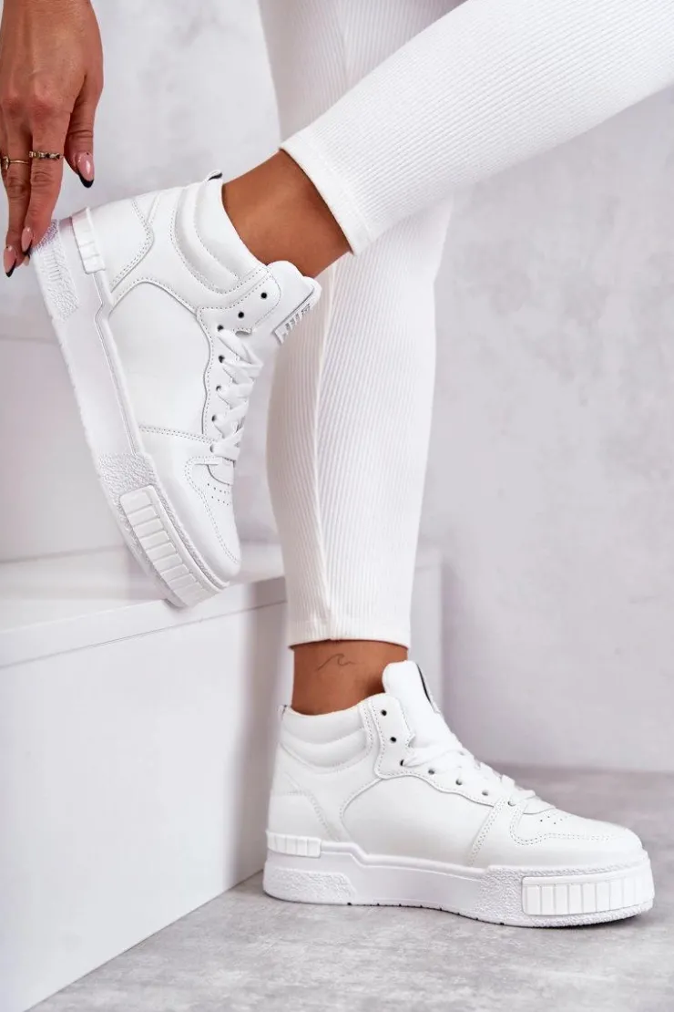 Outlet Buty damskie Vinceza Damskie Wysokie Buty Sportowe Białe Trisa