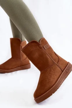 Damskie Big Star Shoes Damskie Wysokie Śniegowce Big Star KK274616 Brązowe