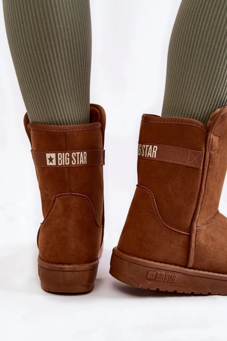 Damskie Big Star Shoes Damskie Wysokie Śniegowce Big Star KK274616 Brązowe