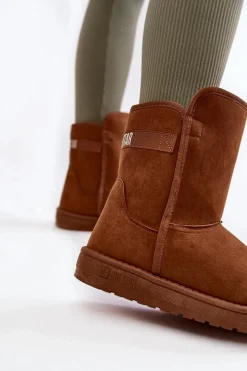 Damskie Big Star Shoes Damskie Wysokie Śniegowce Big Star KK274616 Brązowe