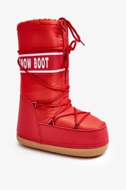 Discount Boto Damskie Wysokie Śniegowce Czerwone Venila Czerwony