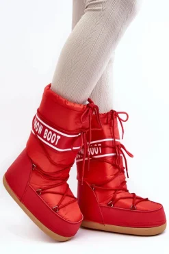 Discount Boto Damskie Wysokie Śniegowce Czerwone Venila Czerwony
